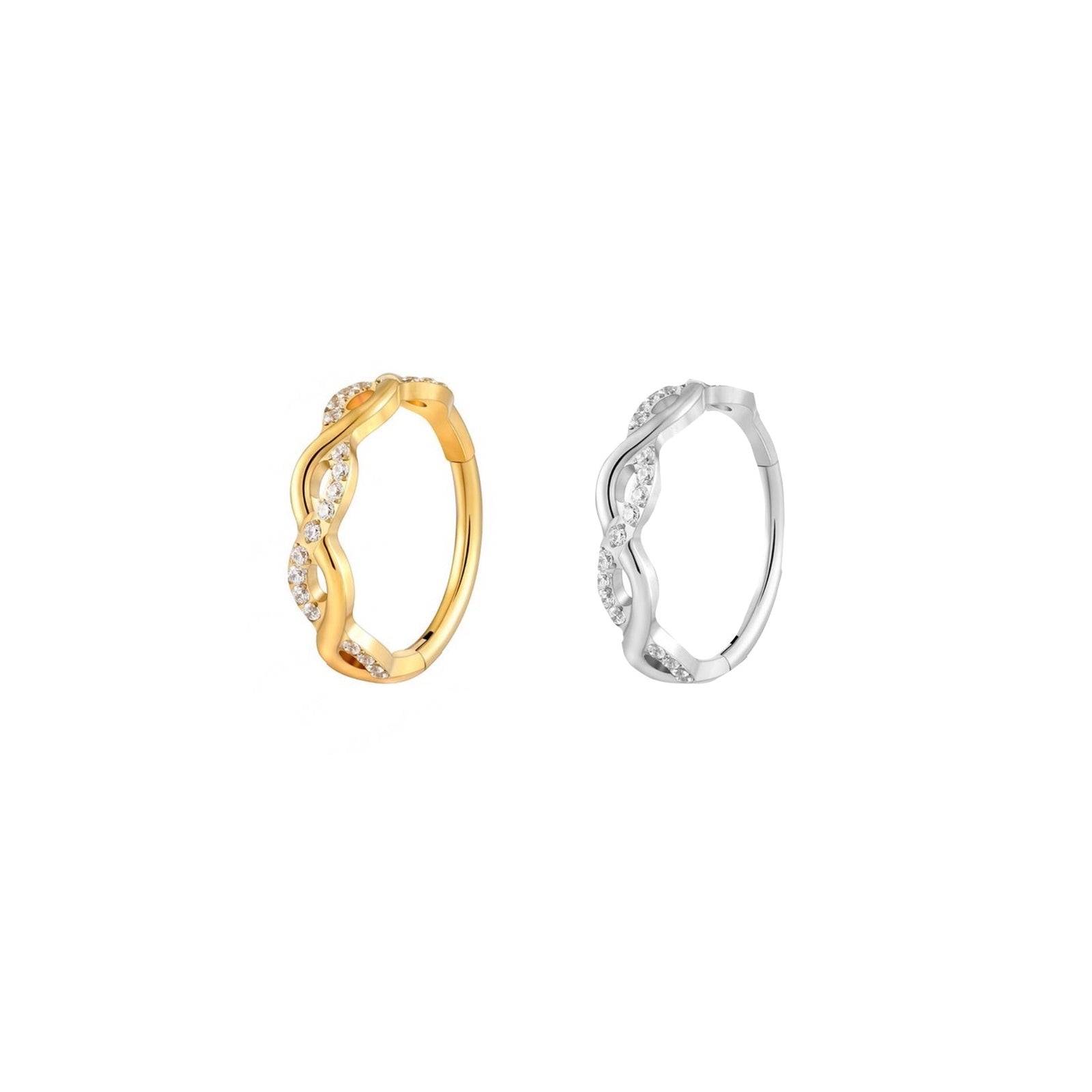 Twisted Bright Clicker | Piercing in Titanio