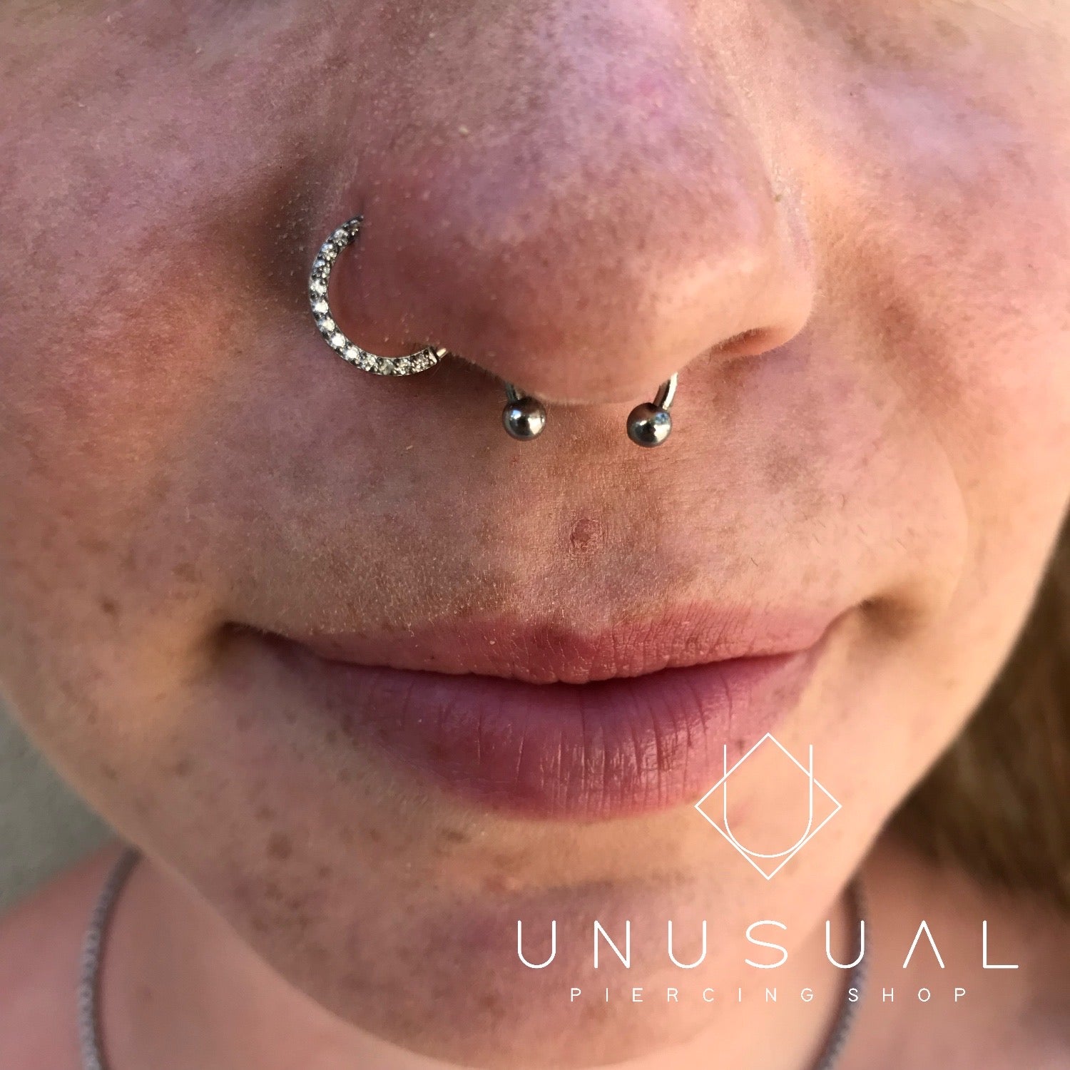 Frontal Nostril Clicker Piercing - UnusualPiercingShop.com