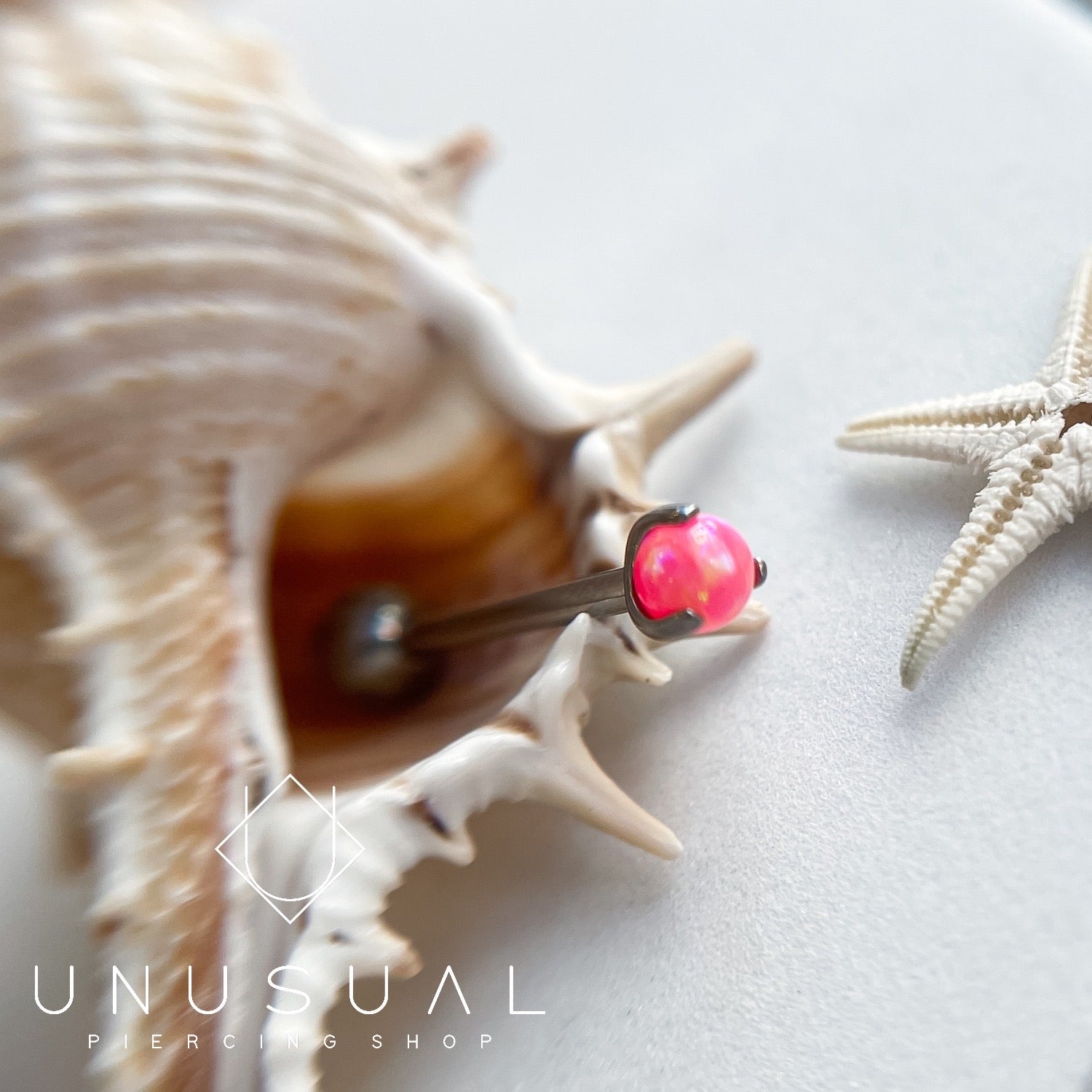 Pink Opal Tongue Piercing - UnusualPiercingShop.com