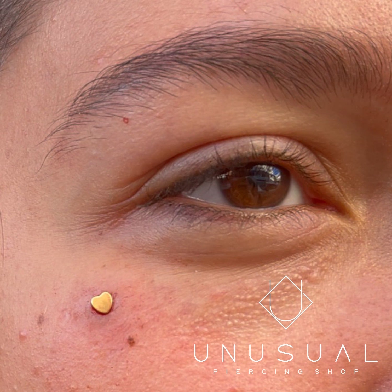 Gold Heart Dermal Piercing - UnusualPiercingShop.com