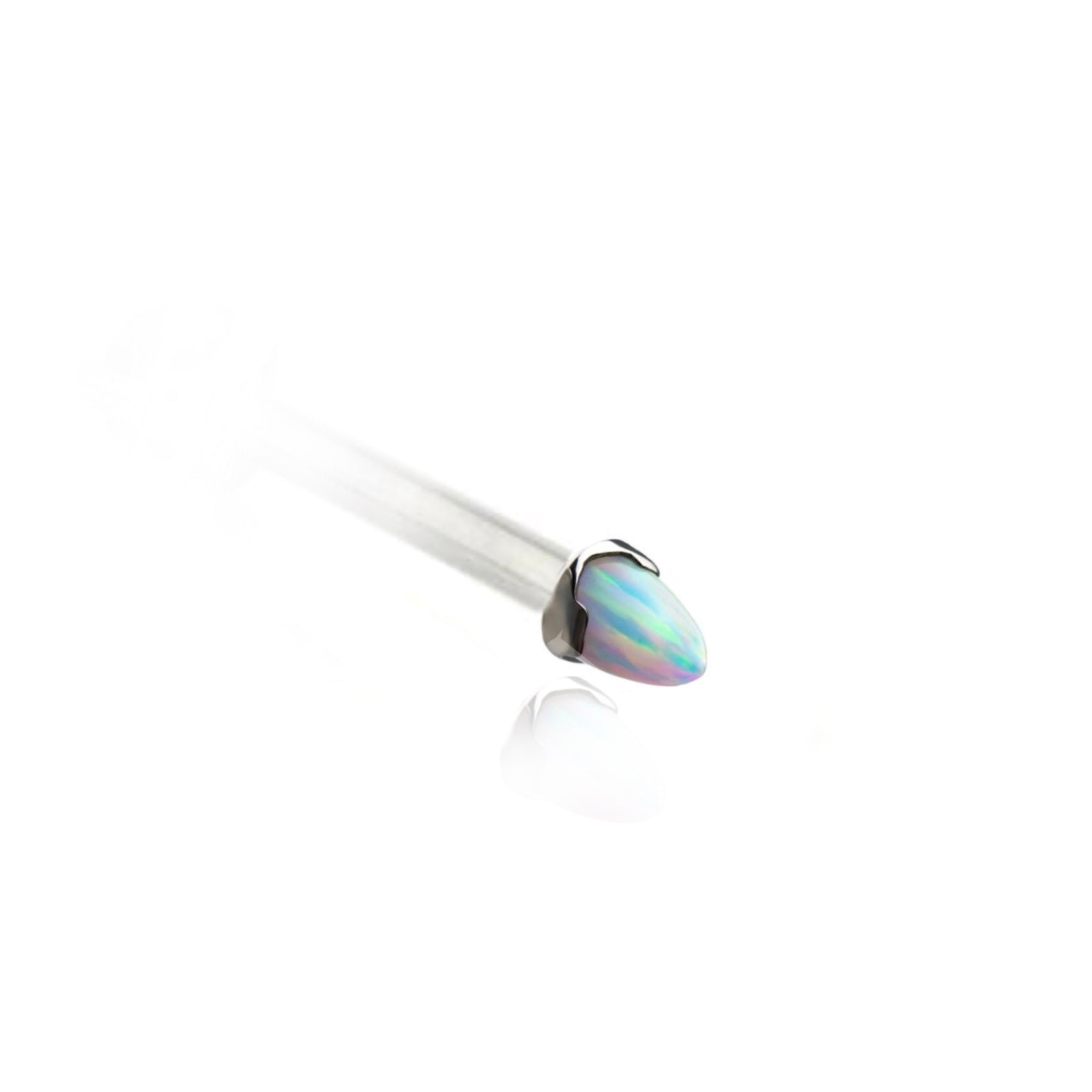 White Opal Spike Nipple Piercing - UnusualPiercingShop.com