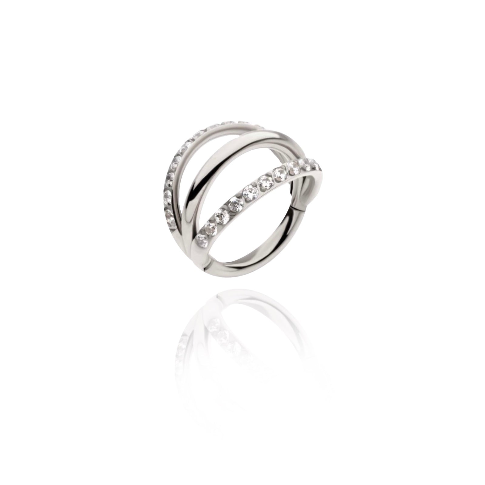 Triple Bright Clicker Piercing Titanio - UnusualPiercingShop.com