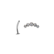 White Cluster Floating Navel Piercing - UnusualPiercingShop.com