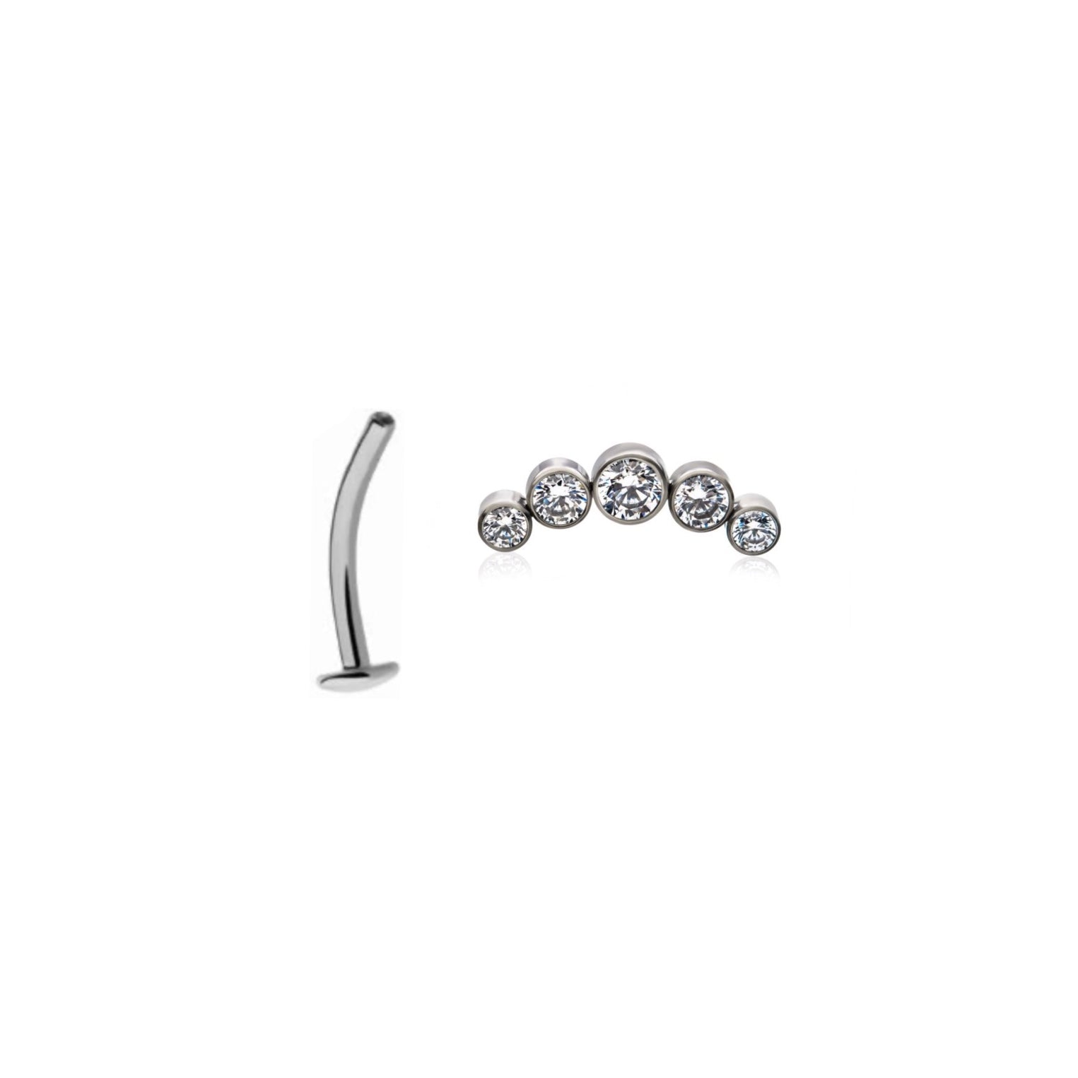 White Cluster Floating Navel Piercing - UnusualPiercingShop.com