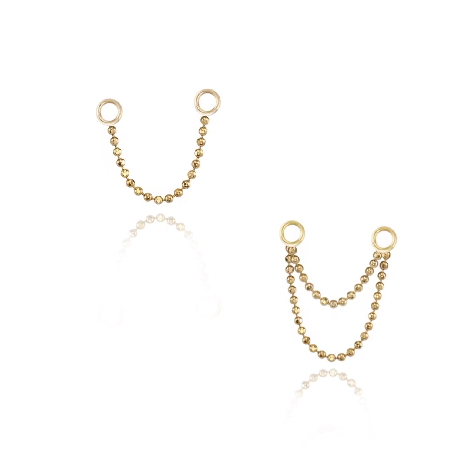 Golden Dots | Oro 14kt Catenina Piercing - UnusualPiercingShop.com
