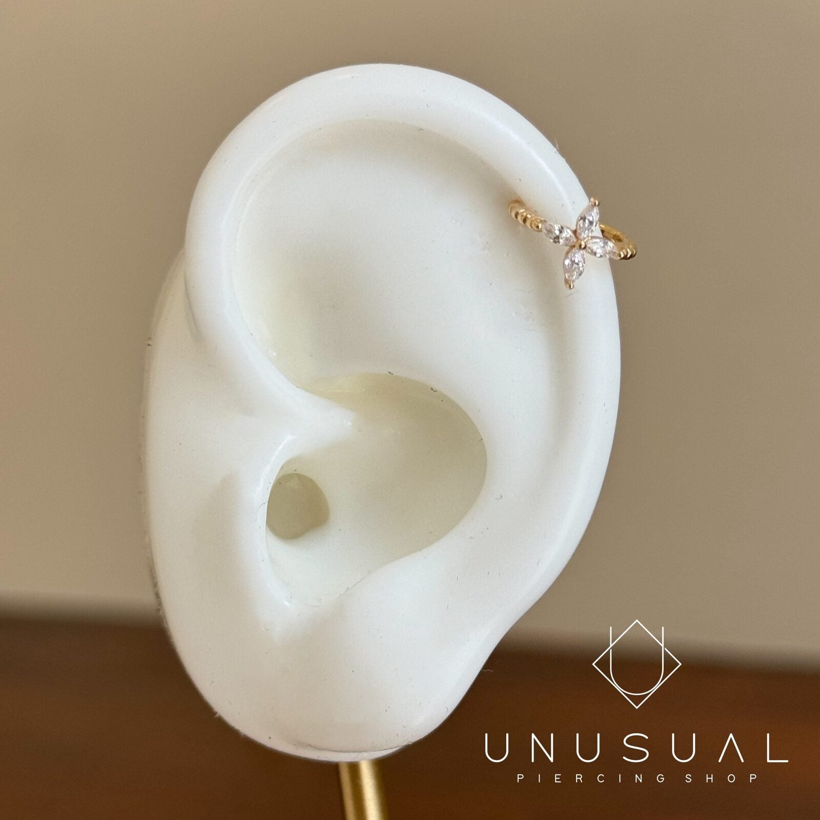 14kt Gold Flower Clicker Piercing - UnusualPiercingShop.com