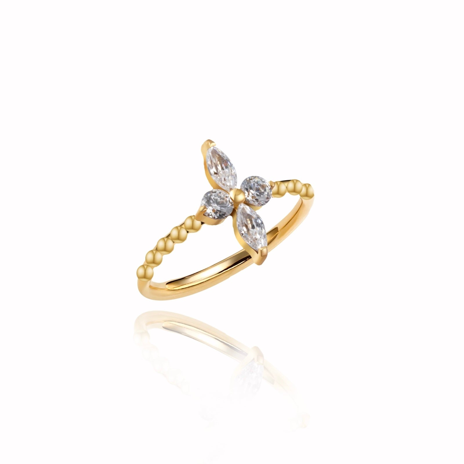 14kt Gold Flower Clicker Piercing - UnusualPiercingShop.com