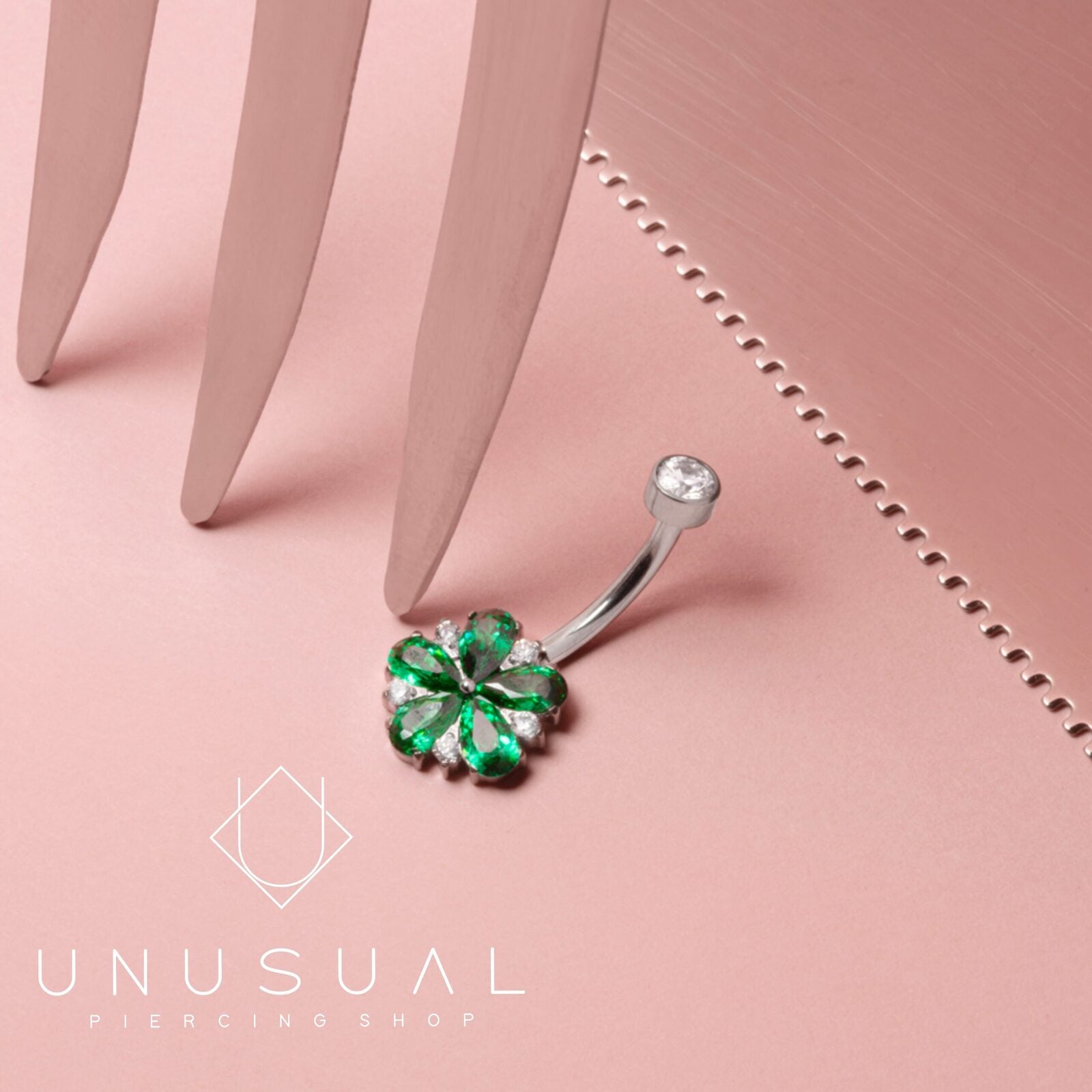 Peonia | Piercing Titanio Ombelico - UnusualPiercingShop.com