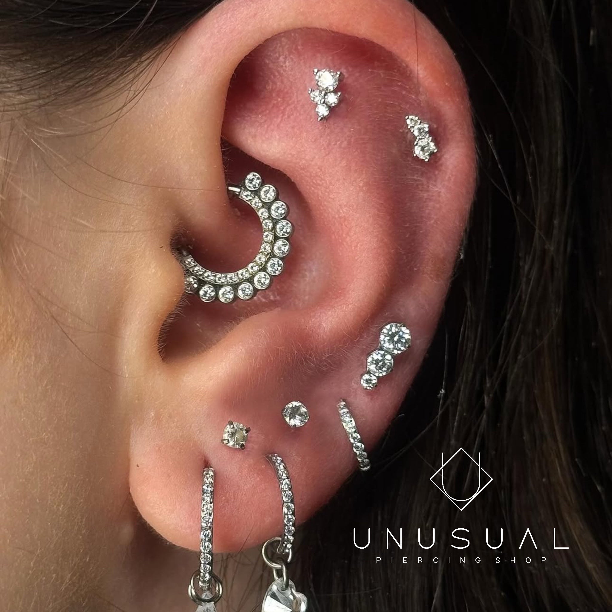 Curved Diamonds | Oro 14kt Piercing