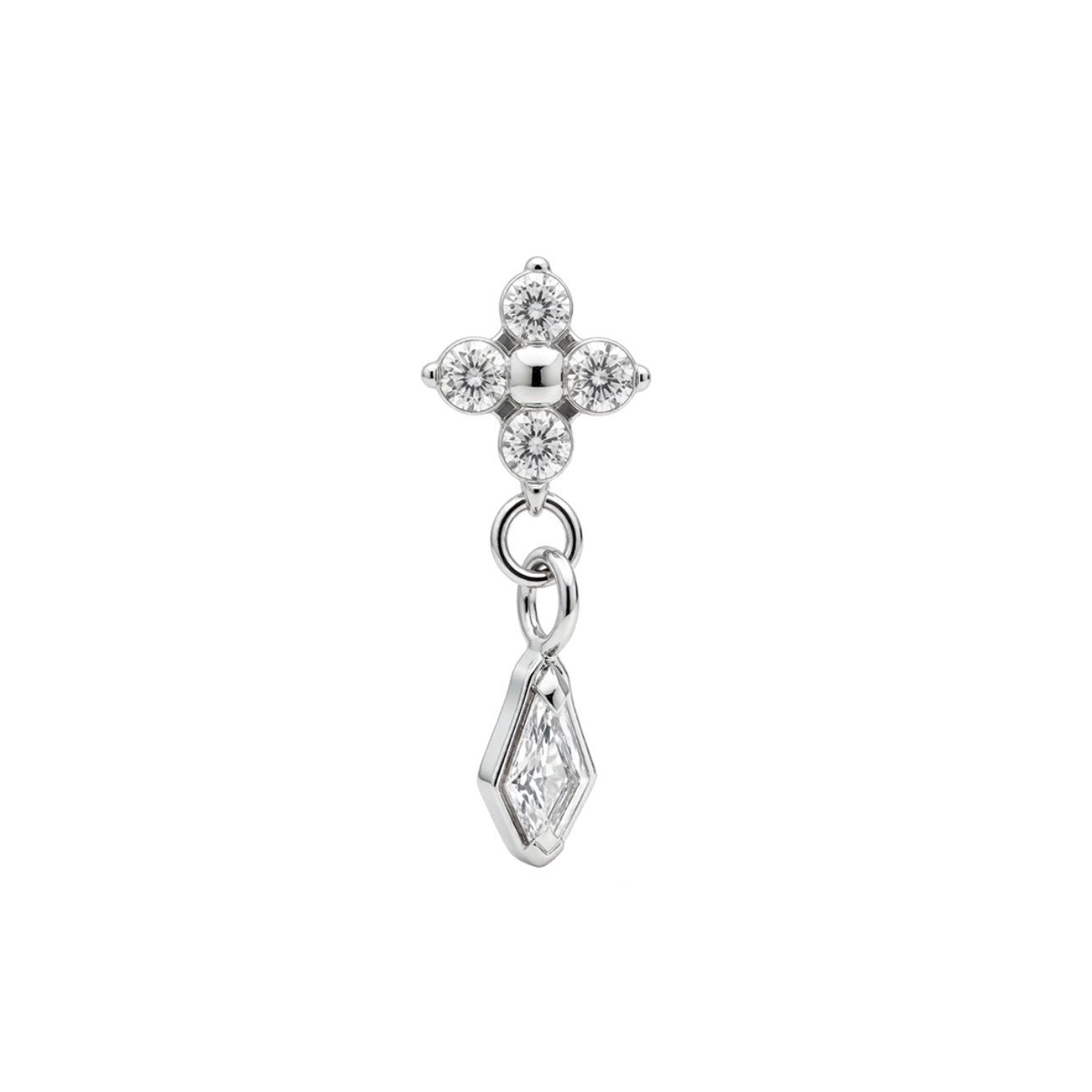 Diamond Cross Dangle | Piercing Titanio