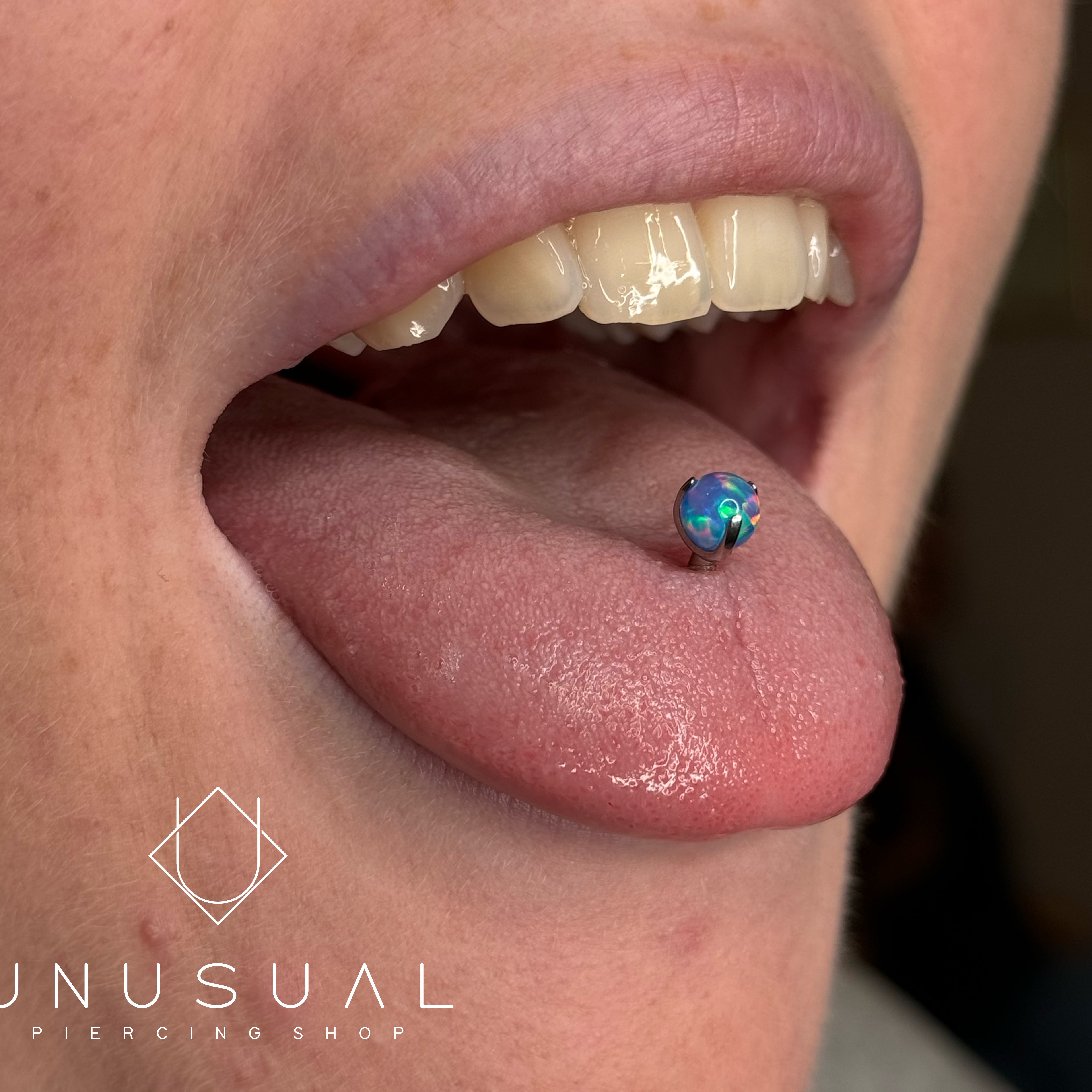 Light Blu Opal | Piercing Lingua Titanio