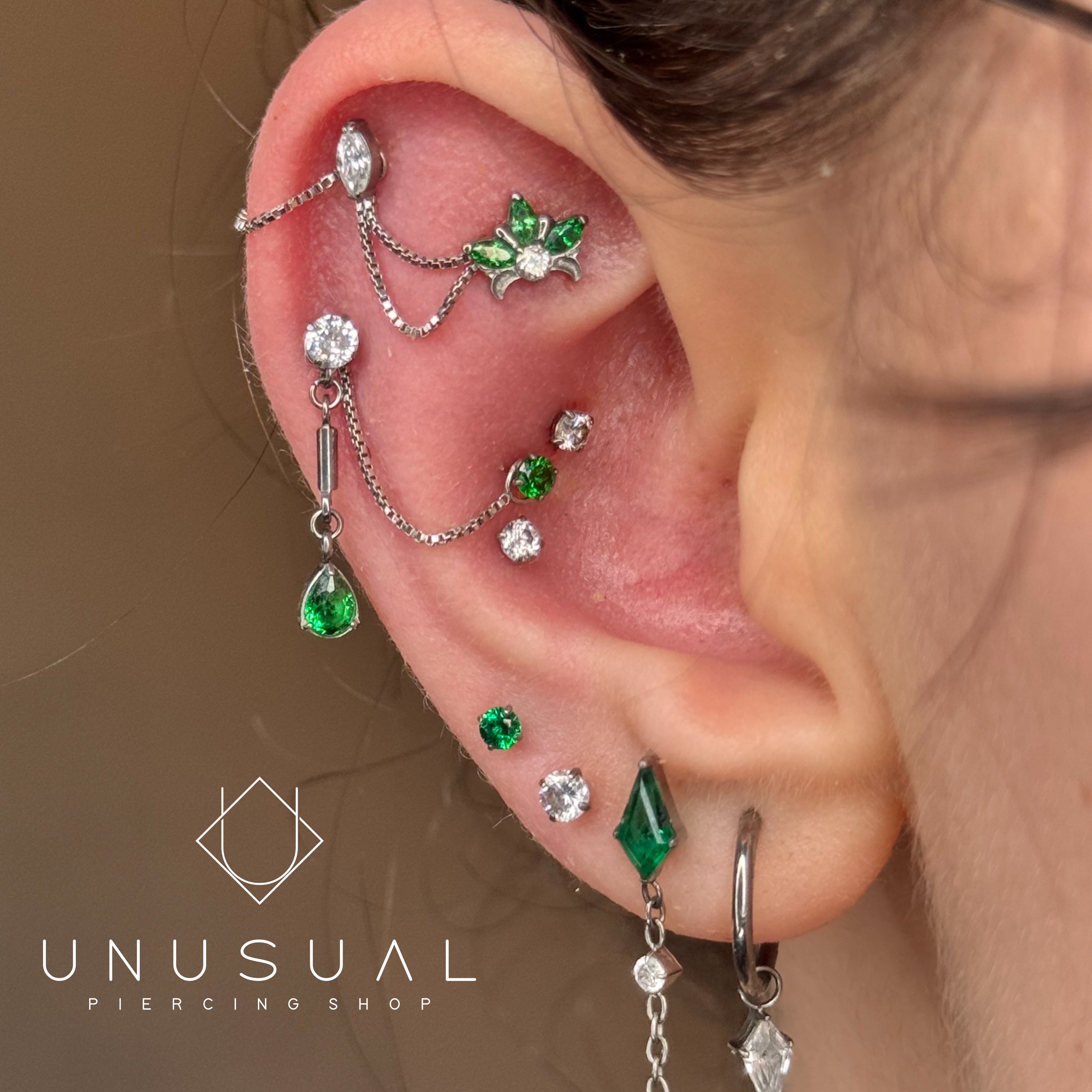 Drop Charm | Catenina Piercing Titanio