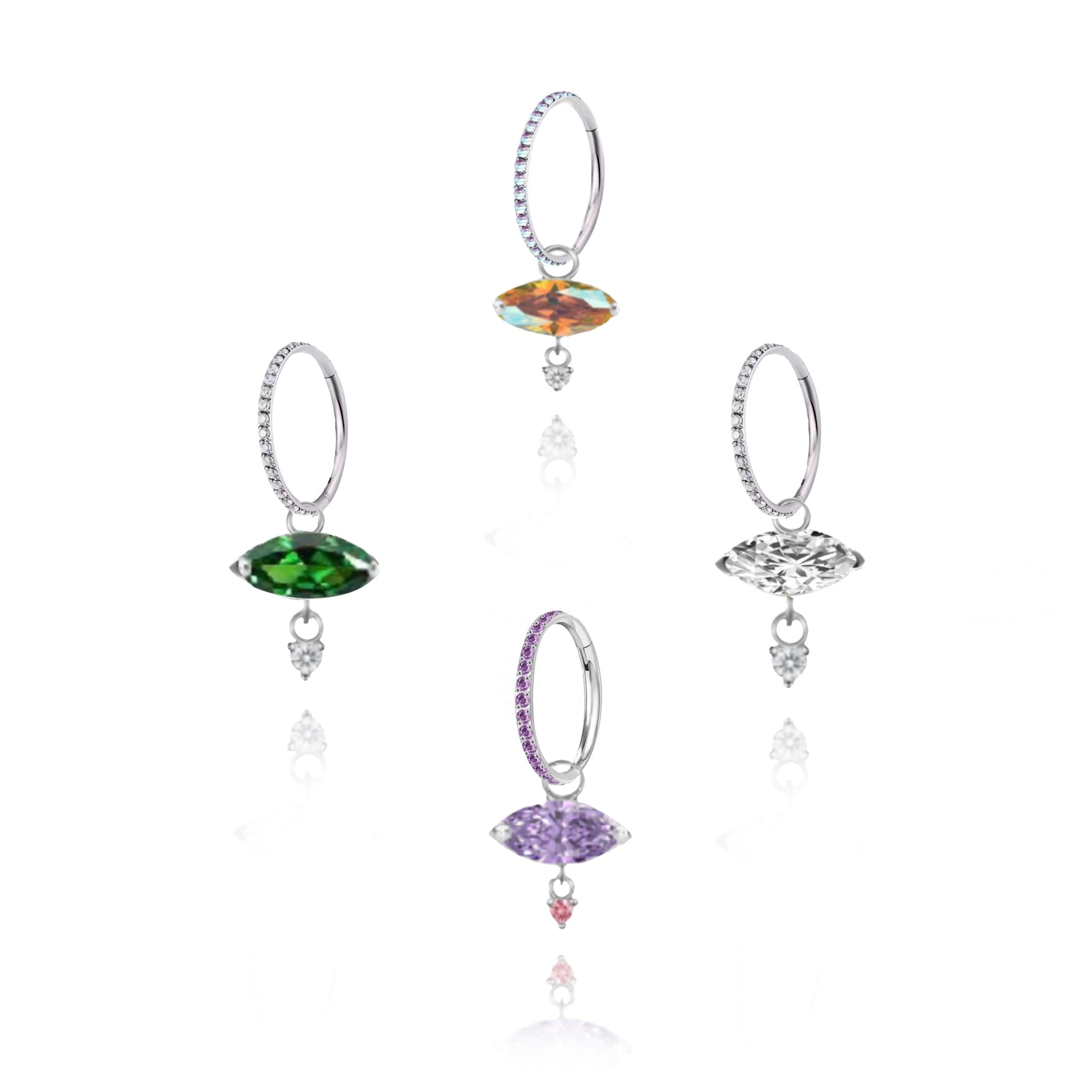 Crystal | Clicker Piercing Titanio